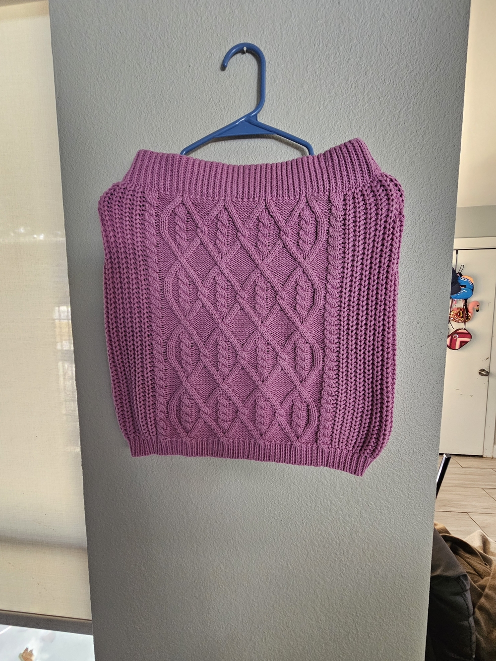Soft Cable-Knit Purple Women's Skirt